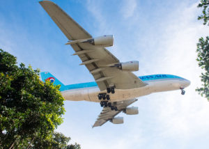 A picture of the aircraft moving in the air